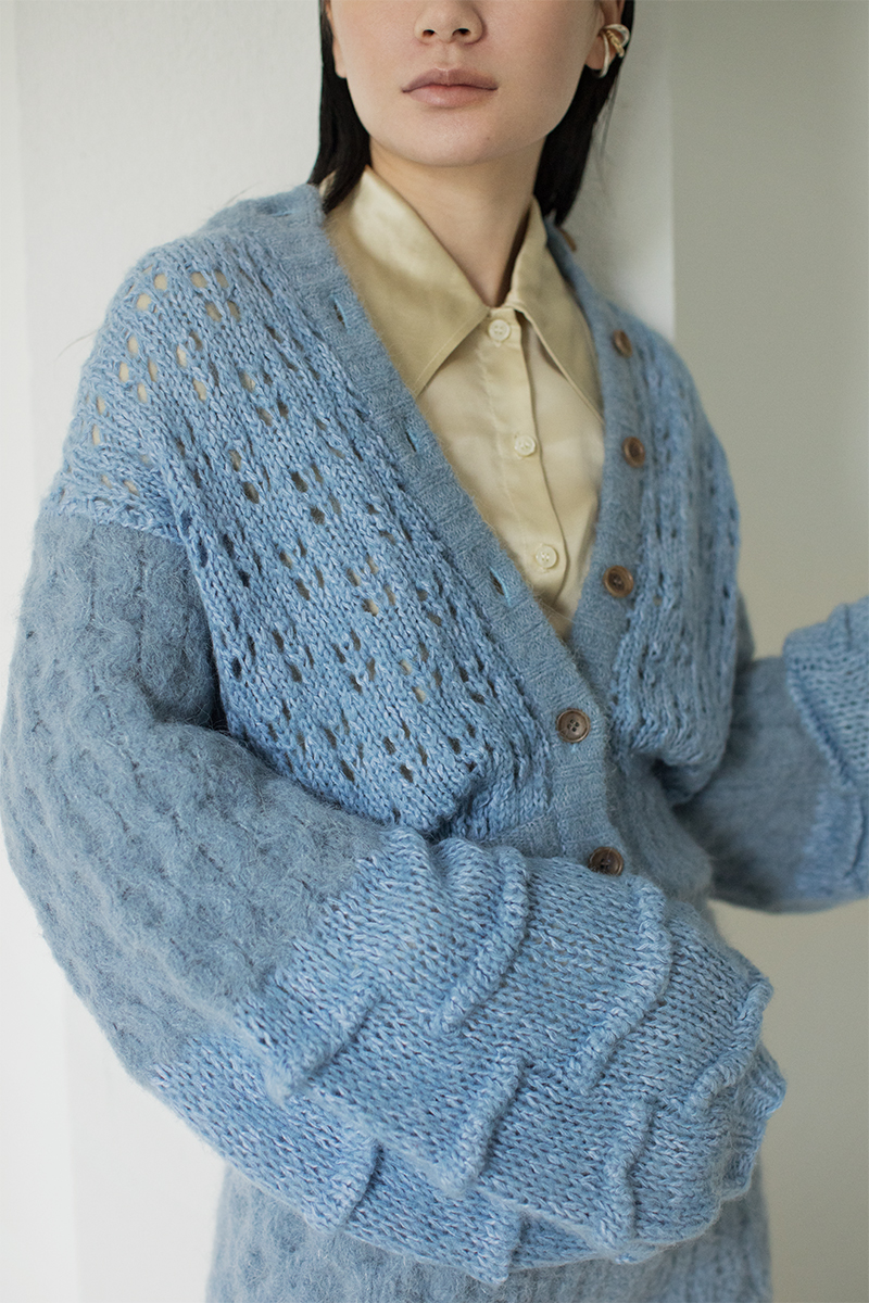 Mama's Patchwork Cardigan 詳細画像 Blue 1