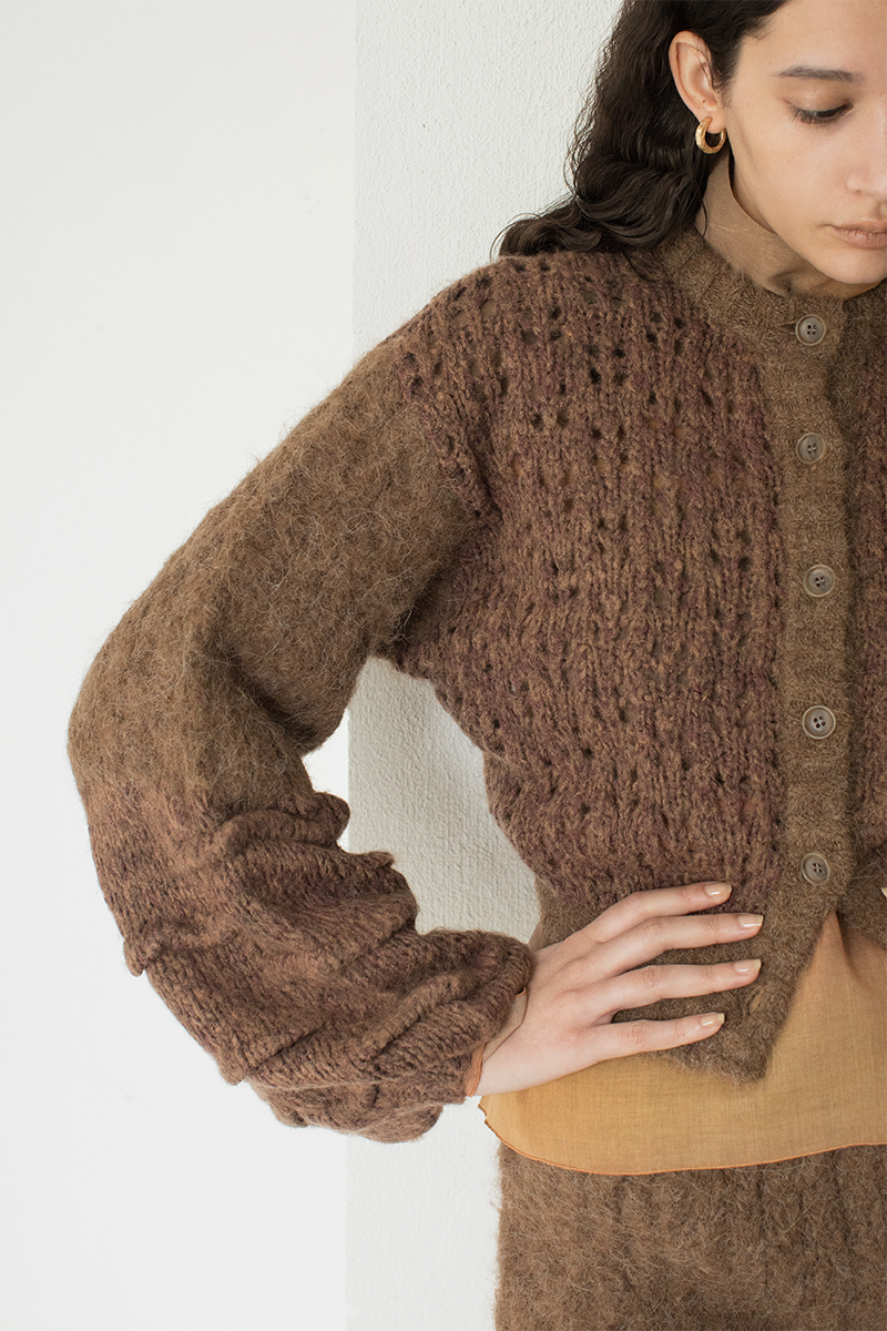 Mama's Patchwork Cardigan 詳細画像 Brown 1