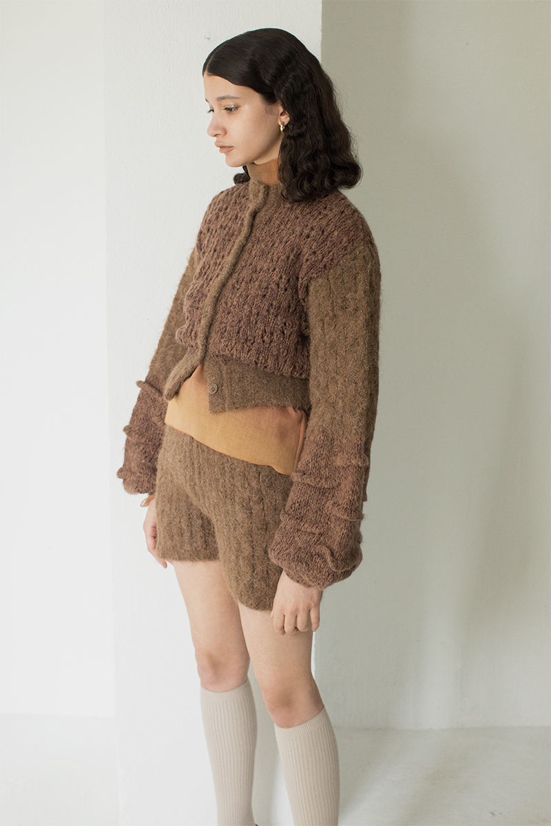 Mama's Patchwork Cardigan 詳細画像 Brown 2