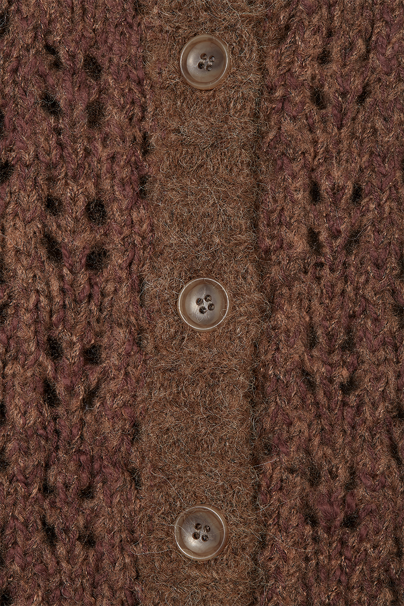 Mama's Patchwork Cardigan 詳細画像 Brown 3