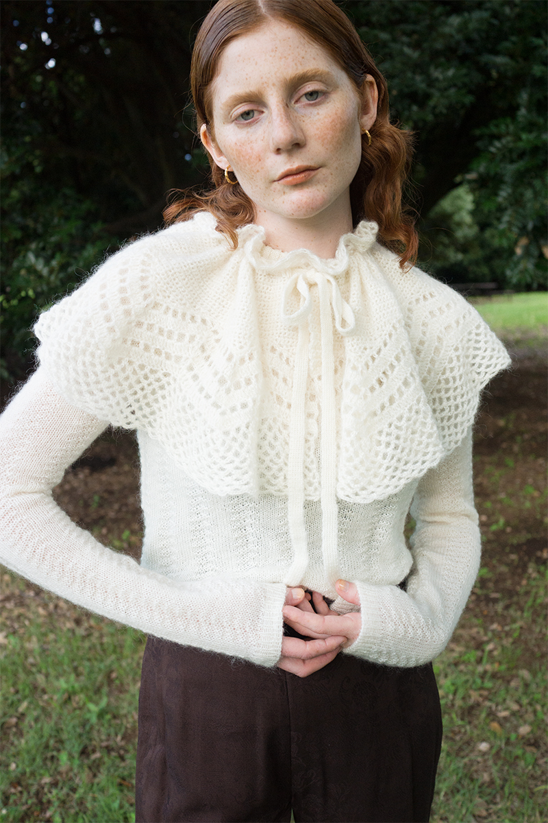 Cape Collar Chrochet Top 詳細画像 White 1