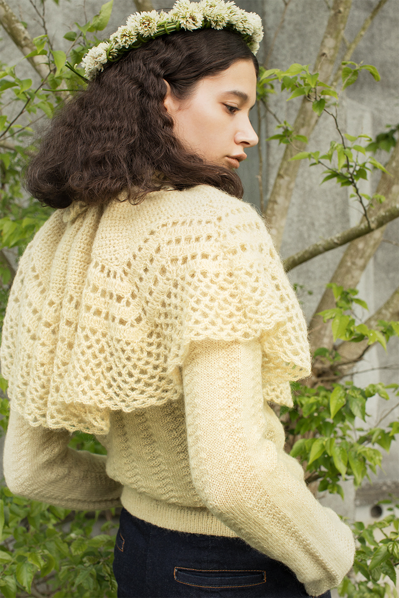 Cape Collar Chrochet Top 詳細画像 Lime 2