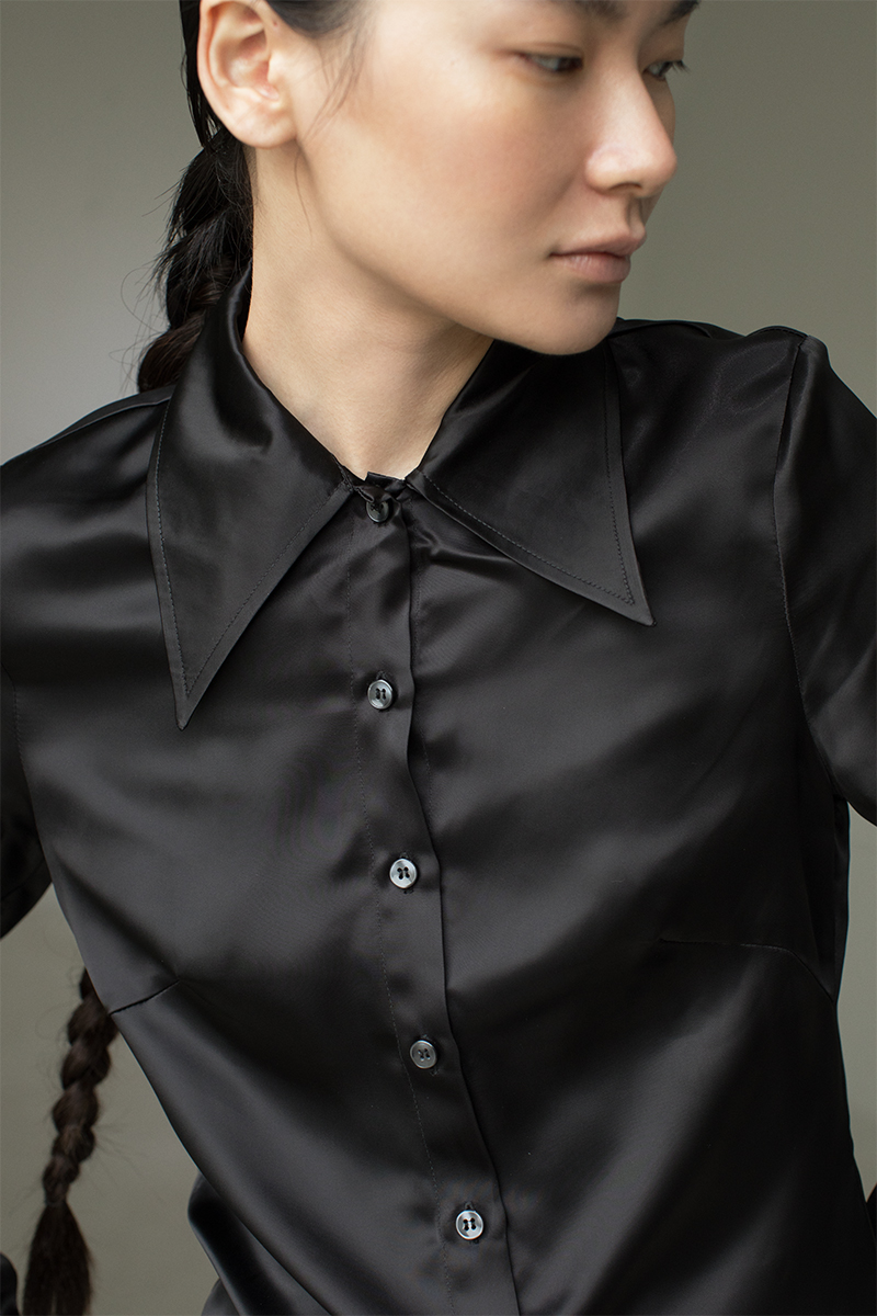 Pointed Collar Shirts 詳細画像 Black 1