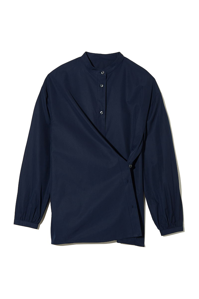 Pleats Sleeve Nocollar Shirts