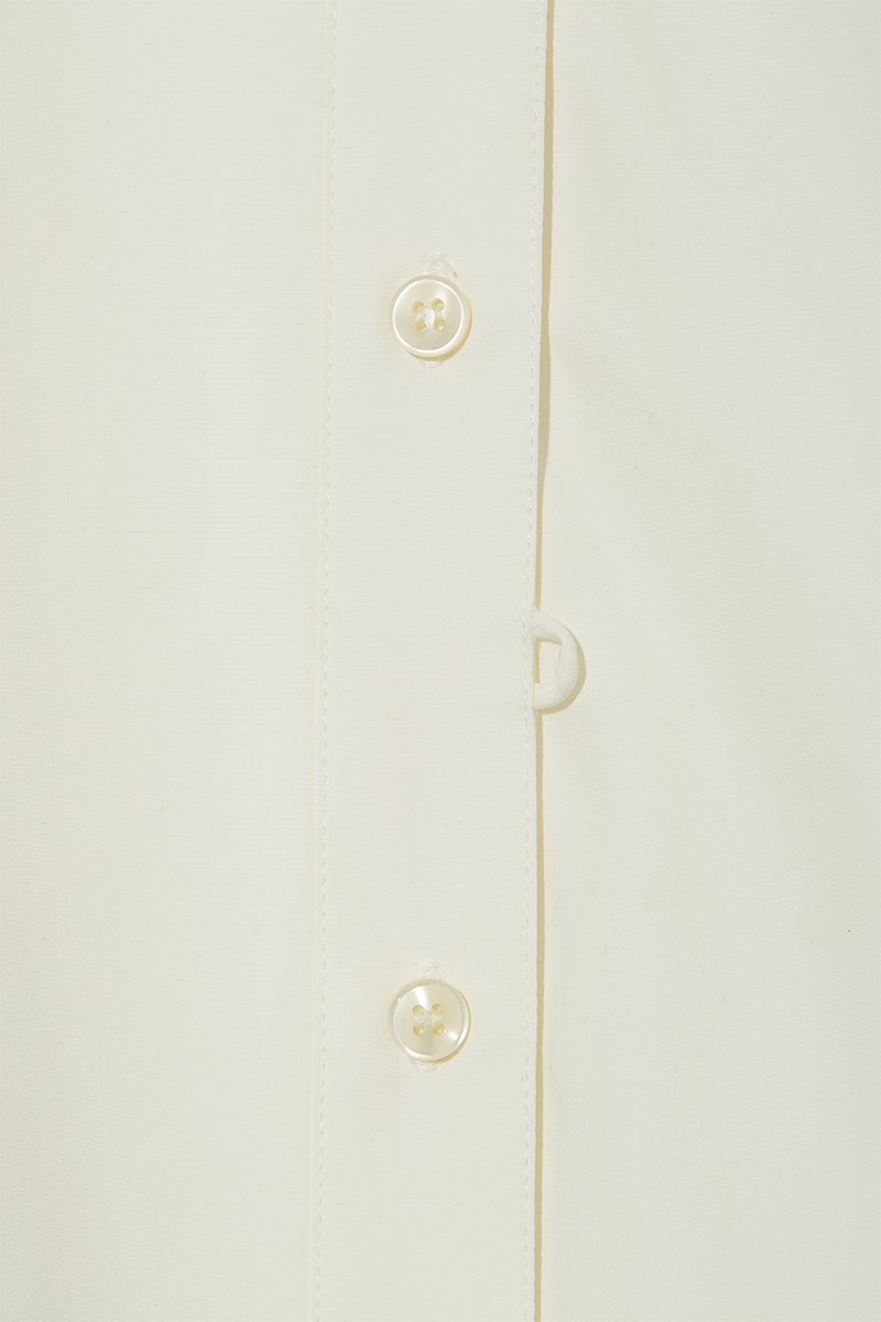 Pleats Sleeve Nocollar Shirts 詳細画像 White 4