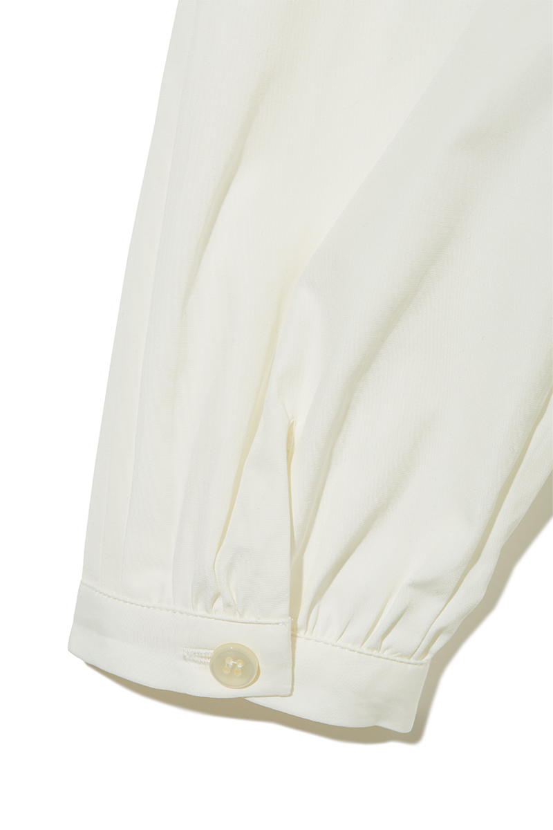 Pleats Sleeve Nocollar Shirts 詳細画像 White 5
