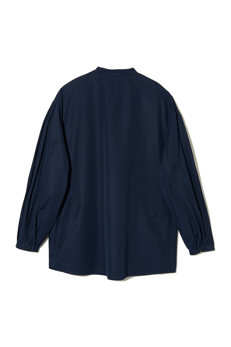 Pleats Sleeve Nocollar Shirts 詳細画像 Navy 3