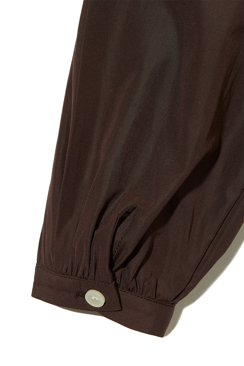 Pleats Sleeve Nocollar Shirts 詳細画像 Brown 5