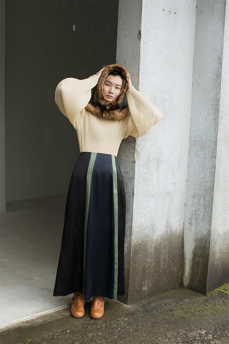River Side Pencil Skirt 詳細画像 Green 1