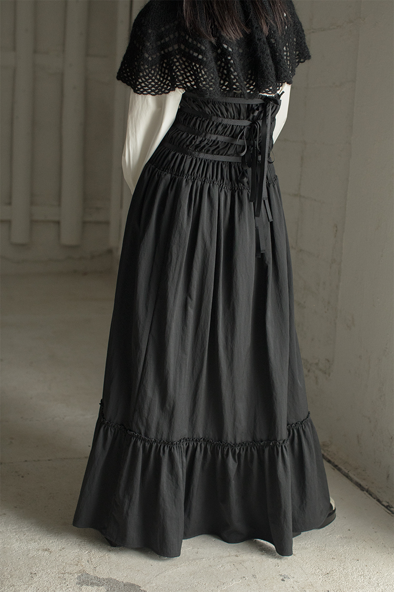 Ruffled Hem Dress and Skirt 詳細画像 Black 2