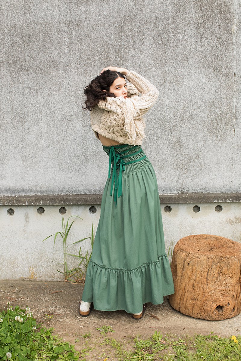 Ruffled Hem Dress and Skirt 詳細画像 Green 1