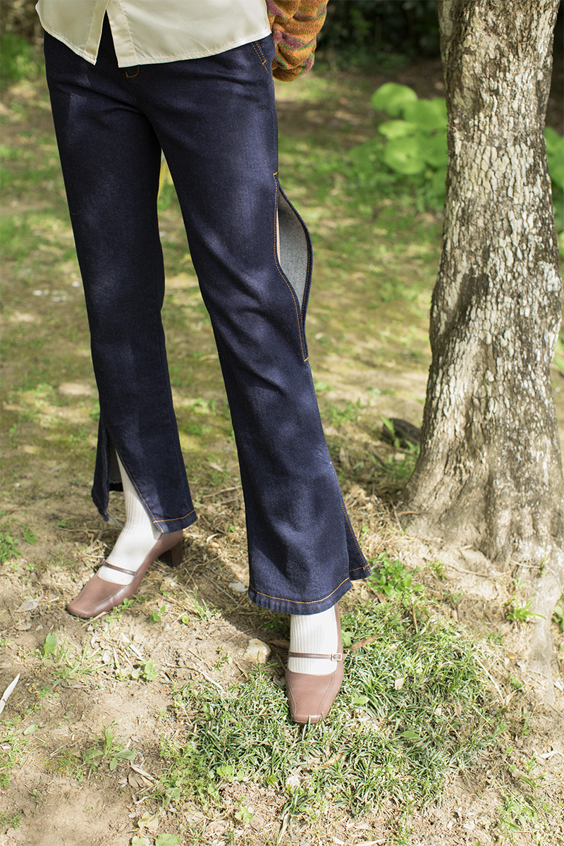 Georgie Slit Jeans 詳細画像 Indigo 1