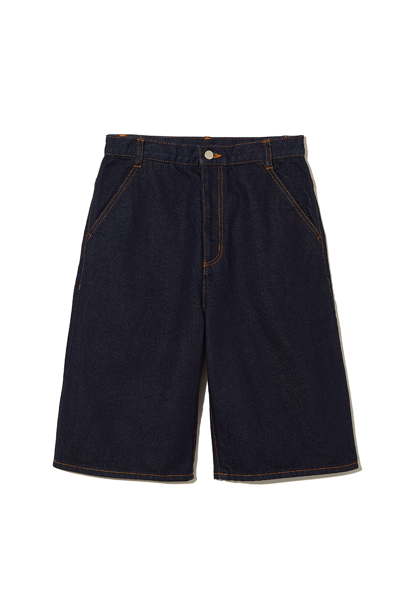 High-Rise Denim Shorts 詳細画像 Indigo 1