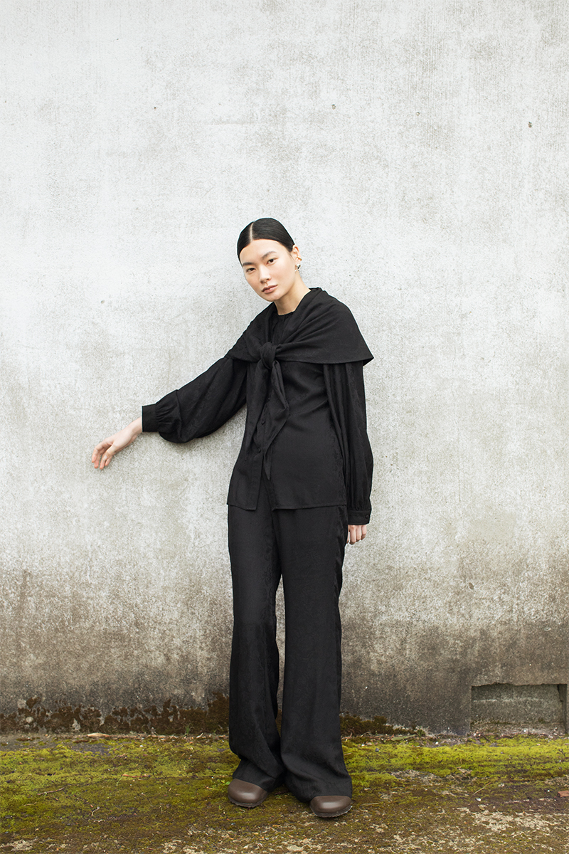 Peony Jacquard Trousers 詳細画像 Black 1