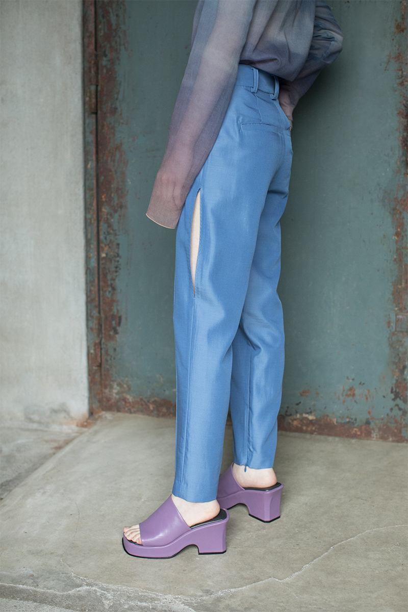 High-rise Slim Trousers 詳細画像 Blue 1