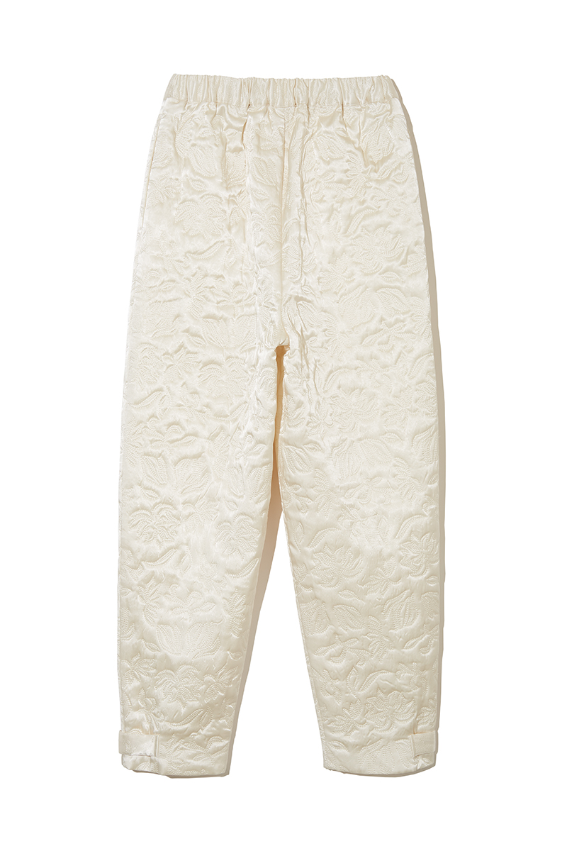 Botanical Satin Quilting Track Pants 詳細画像 White 2