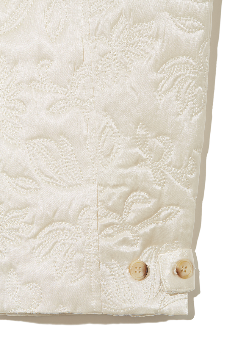 Botanical Satin Quilting Track Pants 詳細画像 White 3
