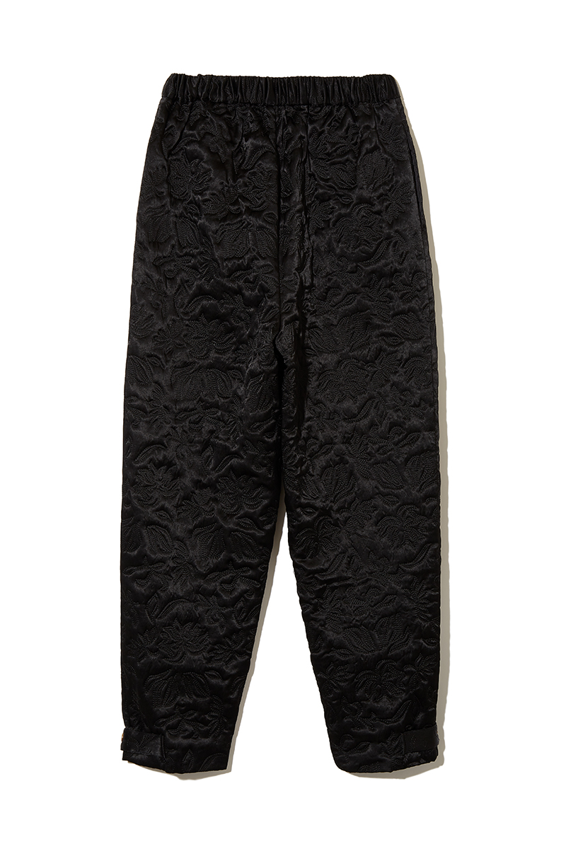 Botanical Satin Quilting Track Pants 詳細画像 Black 2
