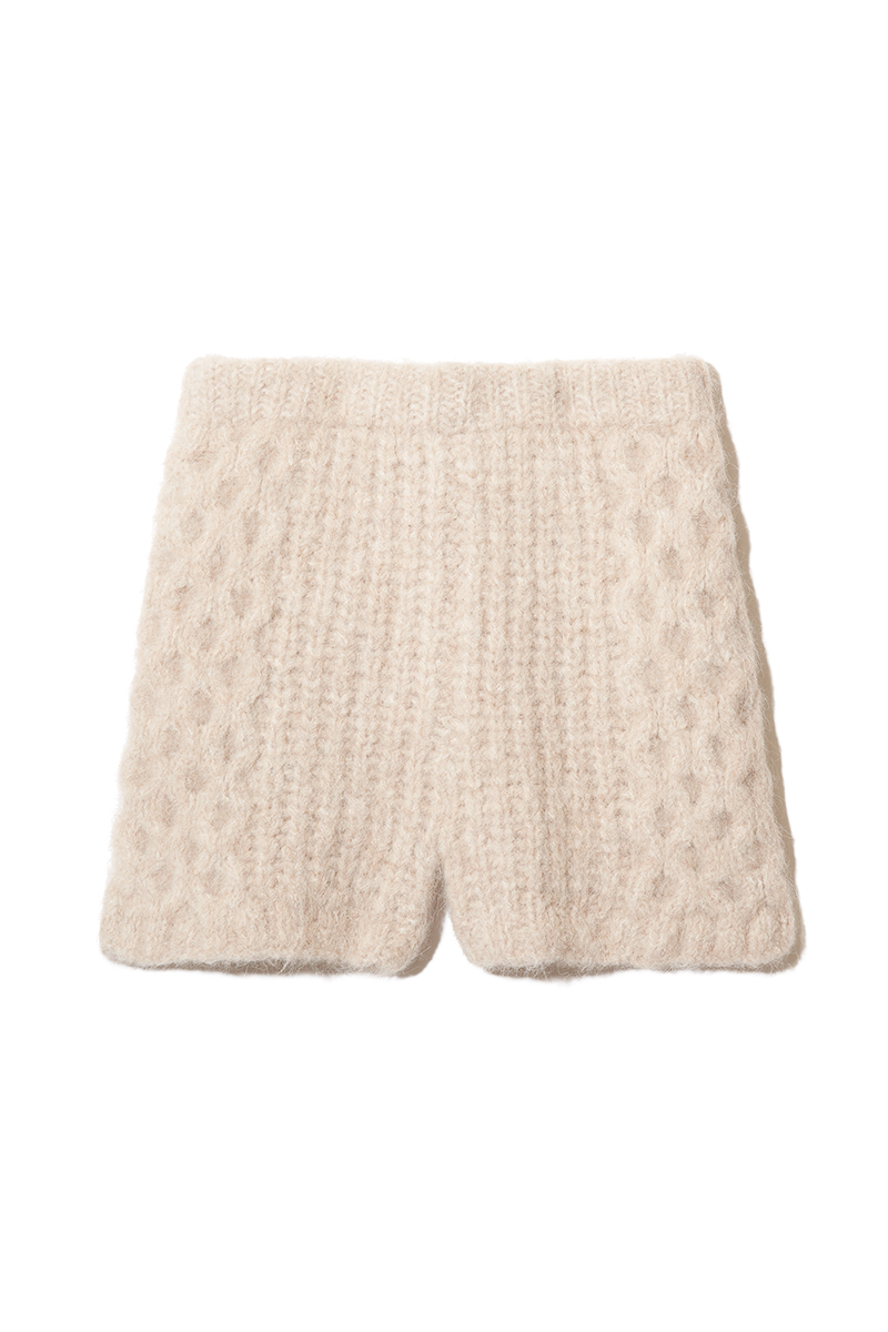 Alpaca Hand Knitted Shorts 詳細画像 White 2