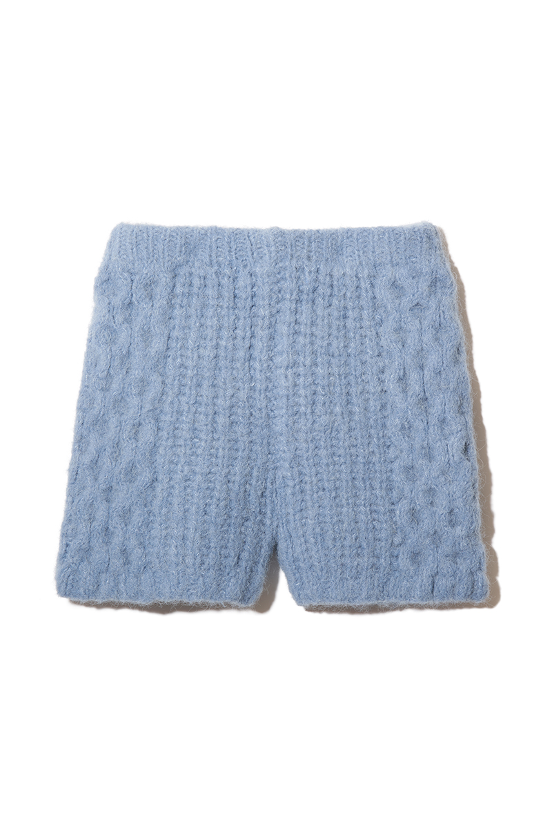 Alpaca Hand Knitted Shorts 詳細画像 Blue 2