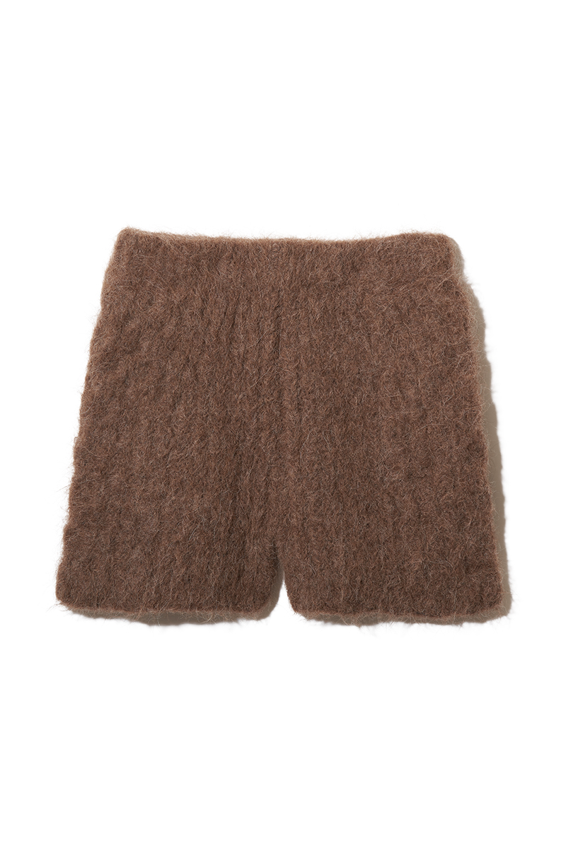 Alpaca Hand Knitted Shorts 詳細画像 Brown 1