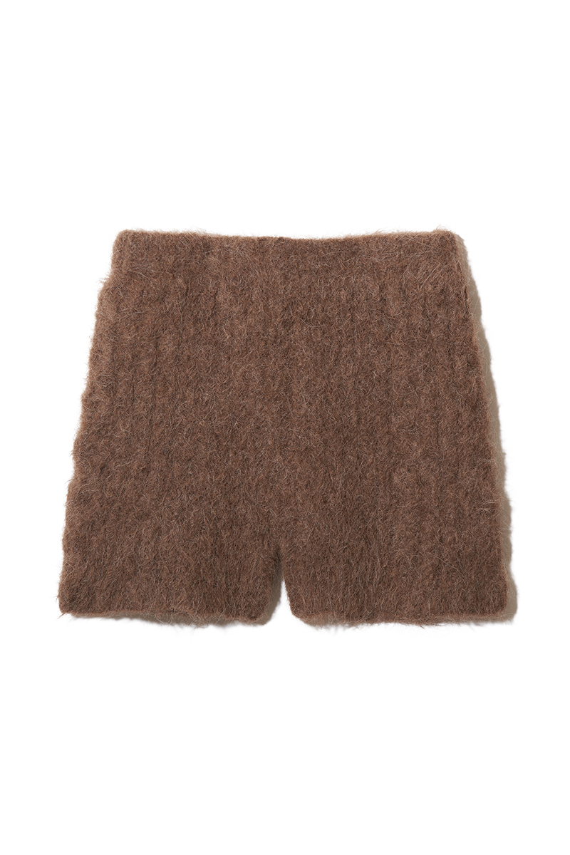 Alpaca Hand Knitted Shorts 詳細画像 Brown 2