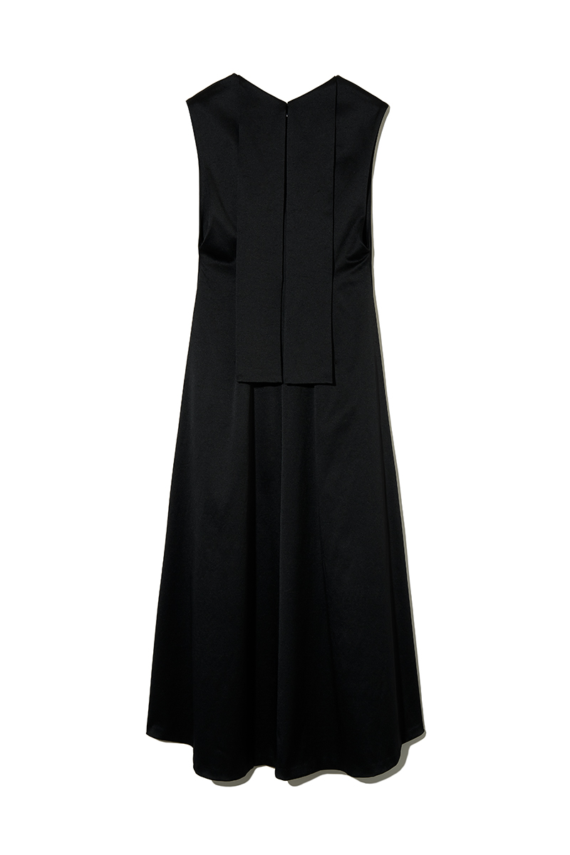 Satin V-neck Midi Dress 詳細画像 Black 2