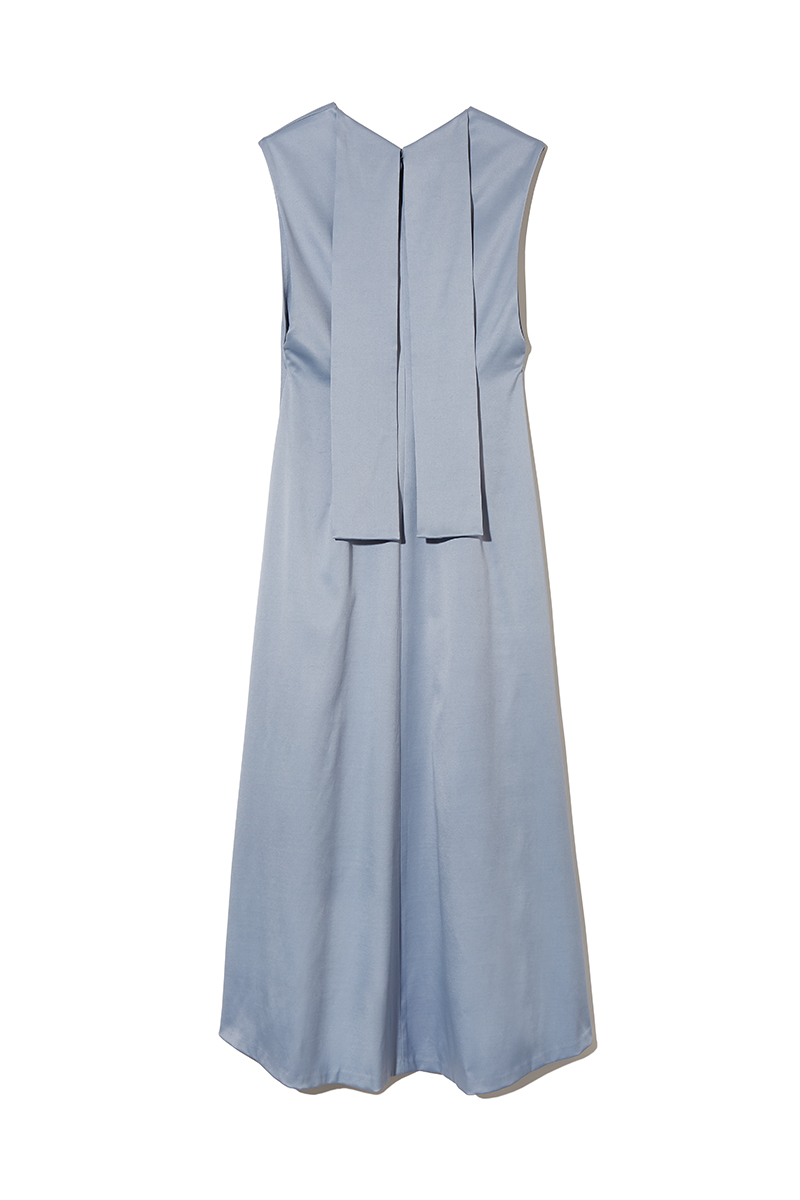 Satin V-neck Midi Dress 詳細画像 Blue 2