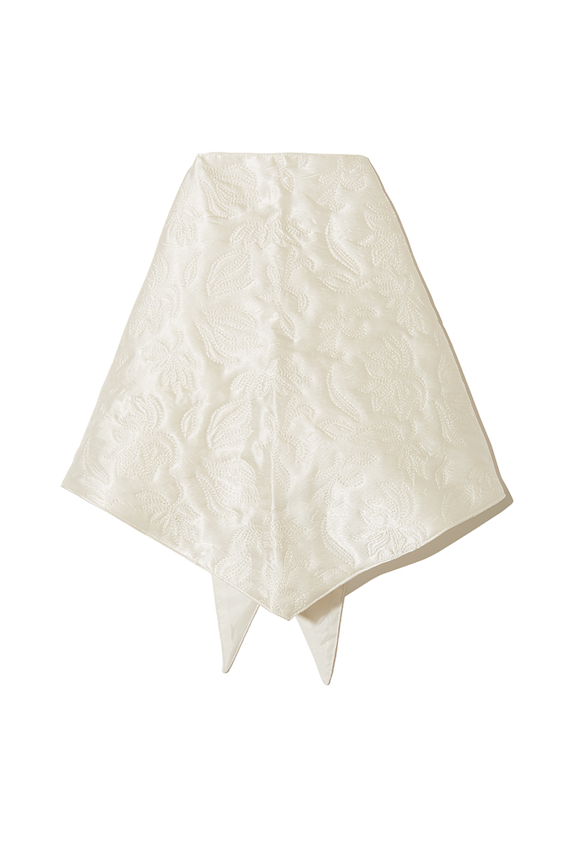 Botanical Satin Quilting Scarf 詳細画像 White 2