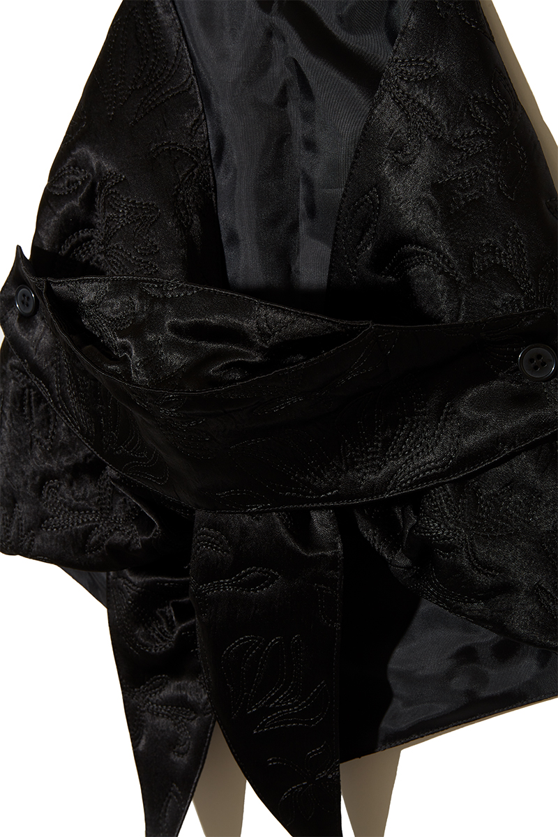Botanical Satin Quilting Scarf 詳細画像 Black 4