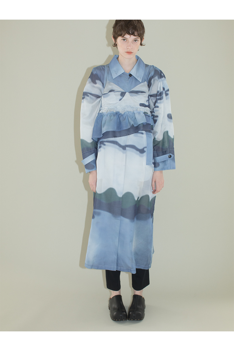 Pond Organdy Long Trench 詳細画像 Blue 1