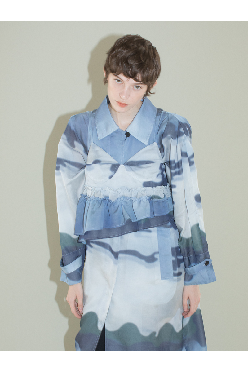 Pond Organdy Long Trench 詳細画像 Blue 2