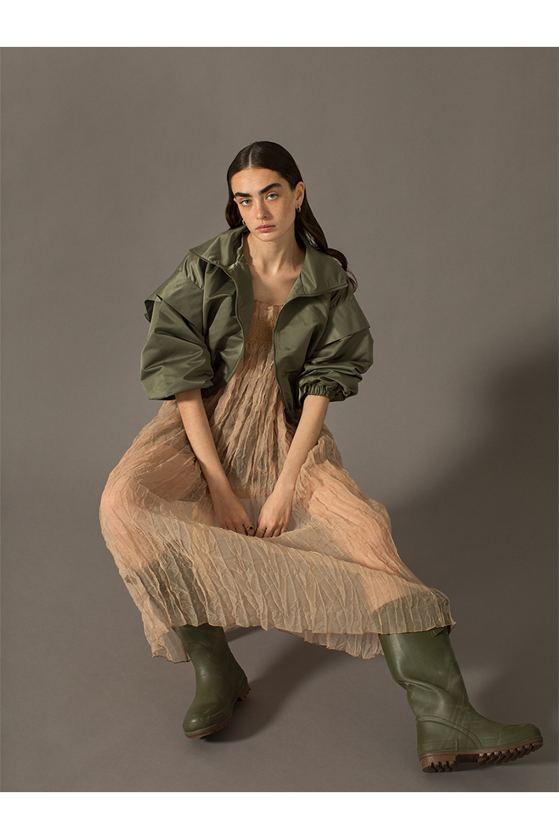 Nylon Cropped Jacket 詳細画像 Khaki 2