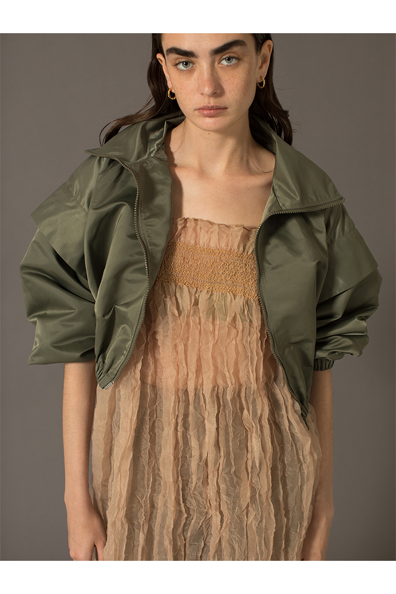 Nylon Cropped Jacket
