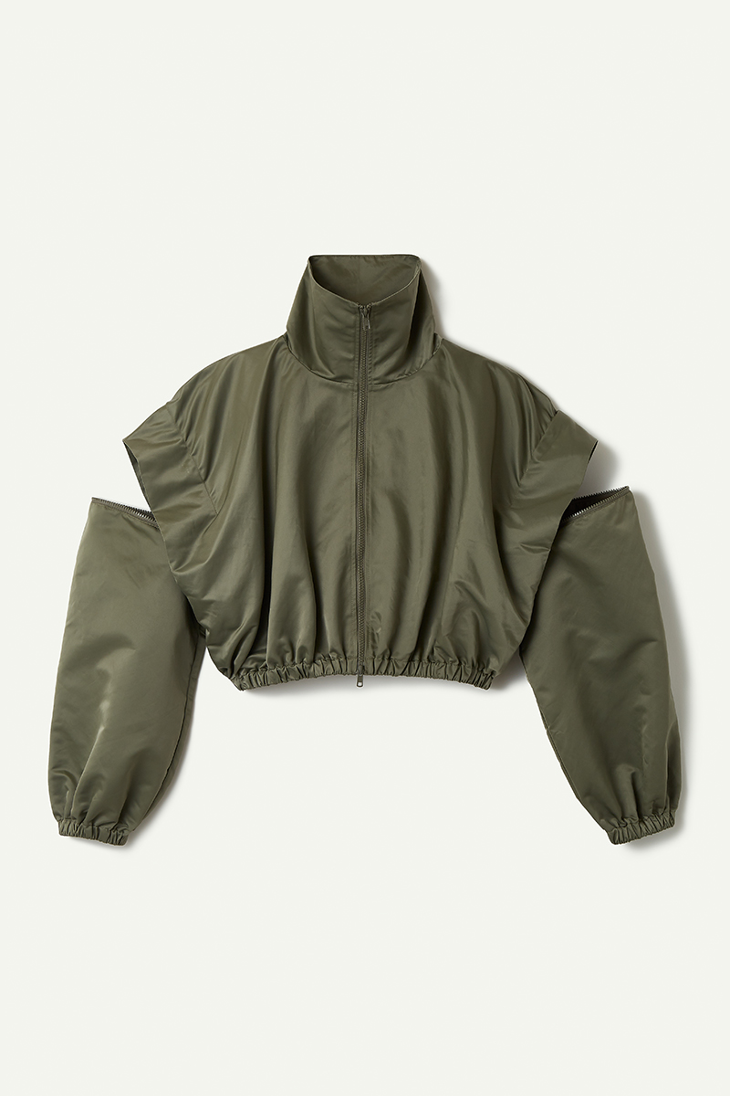 Nylon Cropped Jacket 詳細画像 Khaki 3