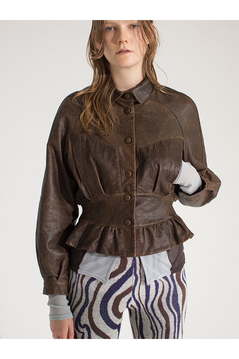 Vegetable Tanned Lamb Leather Jacket