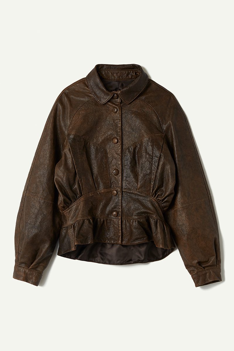 Vegetable Tanned Lamb Leather Jacket 詳細画像 Brown 1