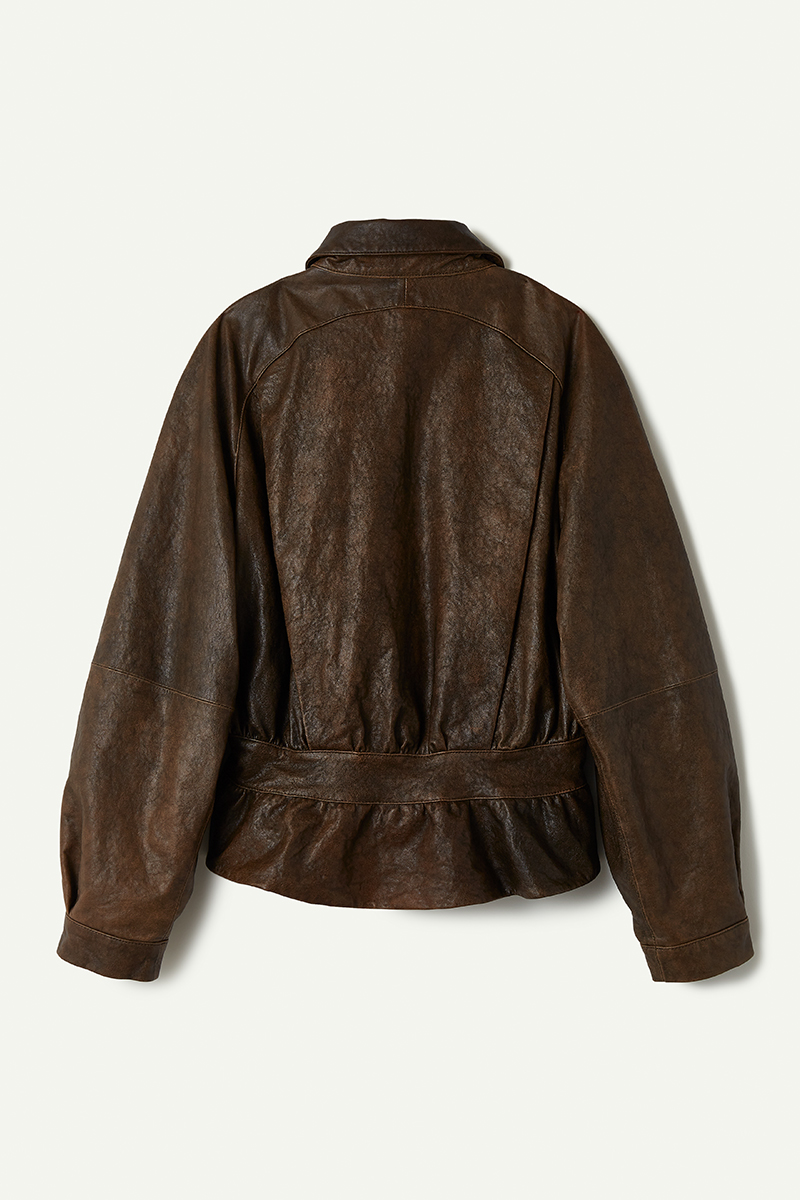 Vegetable Tanned Lamb Leather Jacket 詳細画像 Brown 2
