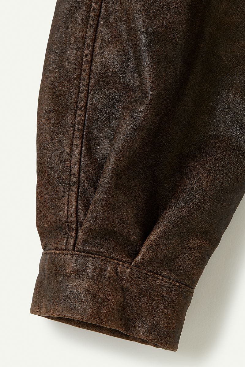 Vegetable Tanned Lamb Leather Jacket 詳細画像 Brown 4