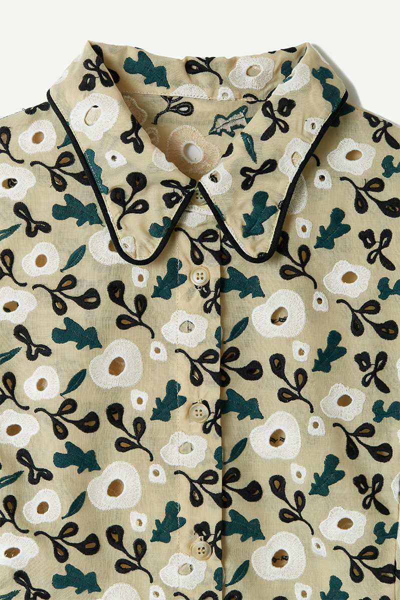 Garden Flower Lace Shirts 詳細画像 White 3