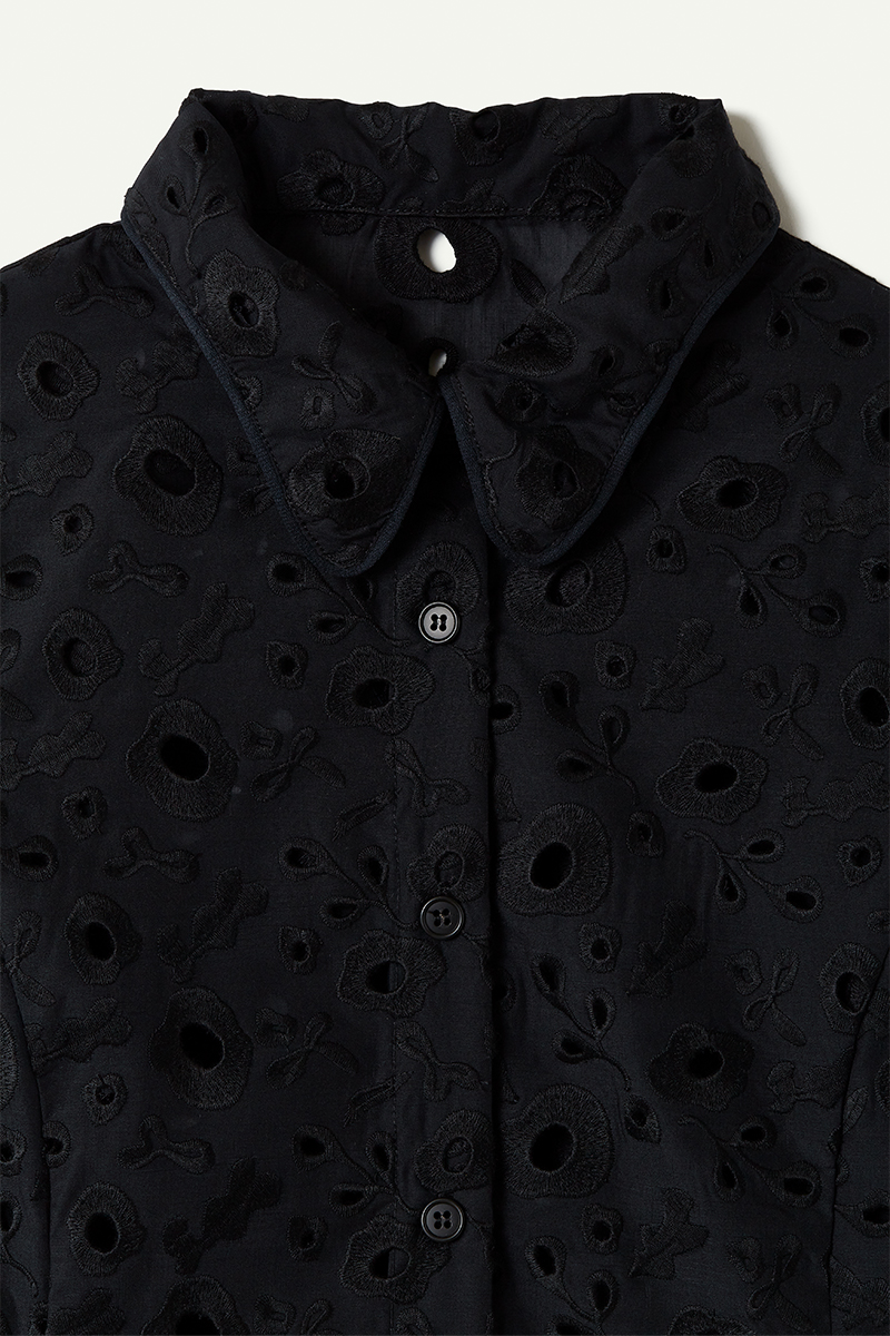 Garden Flower Lace Shirts 詳細画像 Black 3