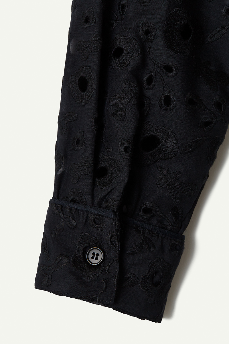 Garden Flower Lace Shirts 詳細画像 Black 4