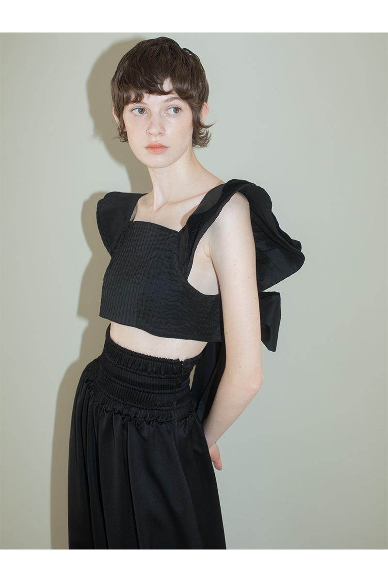 Tucked Apron Top 詳細画像 Black 1