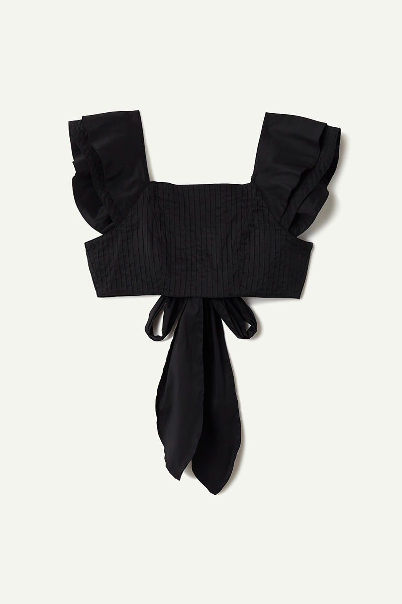 Tucked Apron Top 詳細画像 Black 1