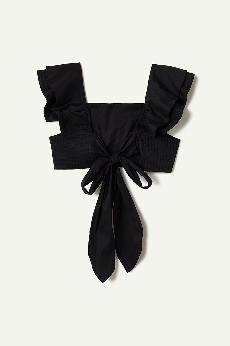 Tucked Apron Top 詳細画像 Black 2