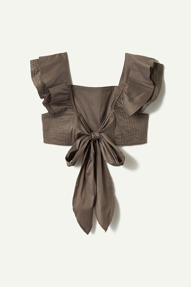 Tucked Apron Top 詳細画像 Khaki 2