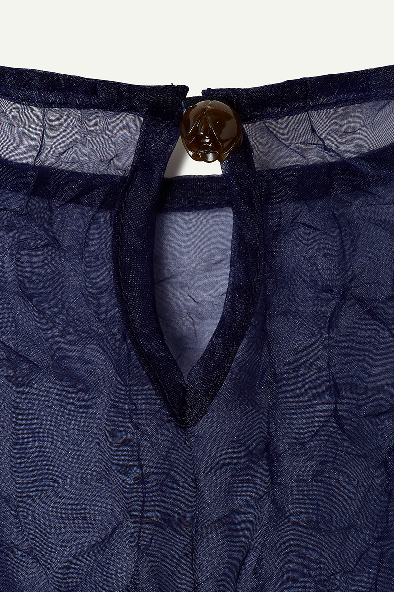 Recycle Organdy Pleats Top 詳細画像 Navy 3