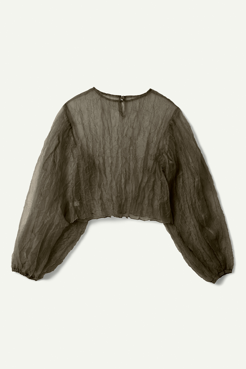 Recycle Organdy Pleats Top 詳細画像 Khaki 2
