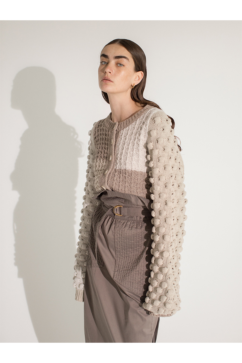 Bubble Patchwork Cardigan 詳細画像 White 3