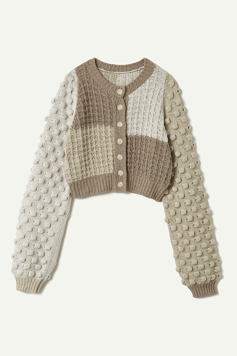 Bubble Patchwork Cardigan 詳細画像 White 1